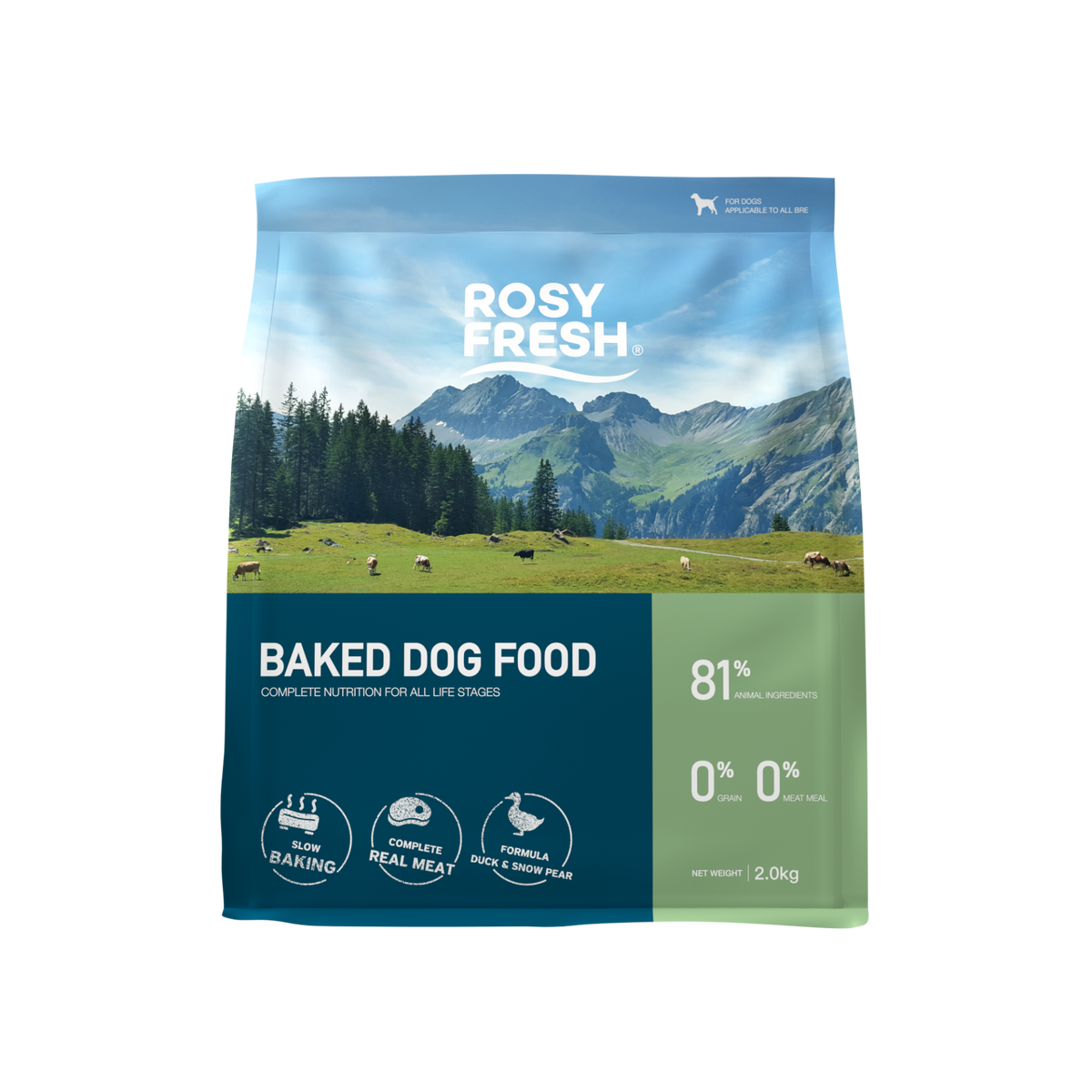 Rosy Fresh Baked Dog Food for All Life Stages - Duck & Pear Formula