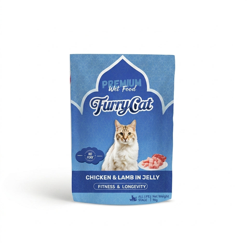 Furry Cat Pouch In Jelly*70G