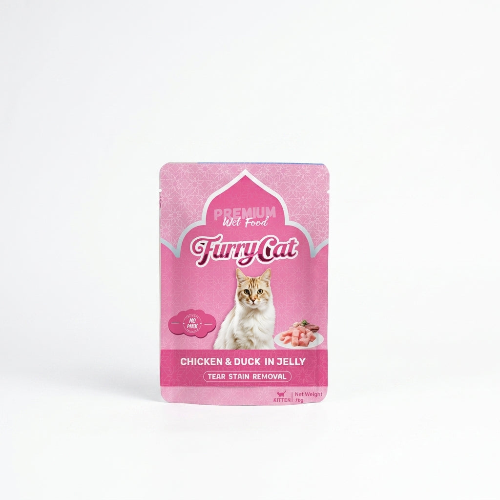 Furry Cat Pouch In Jelly*70G