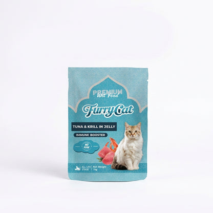 Furry Cat Pouch In Jelly*70G