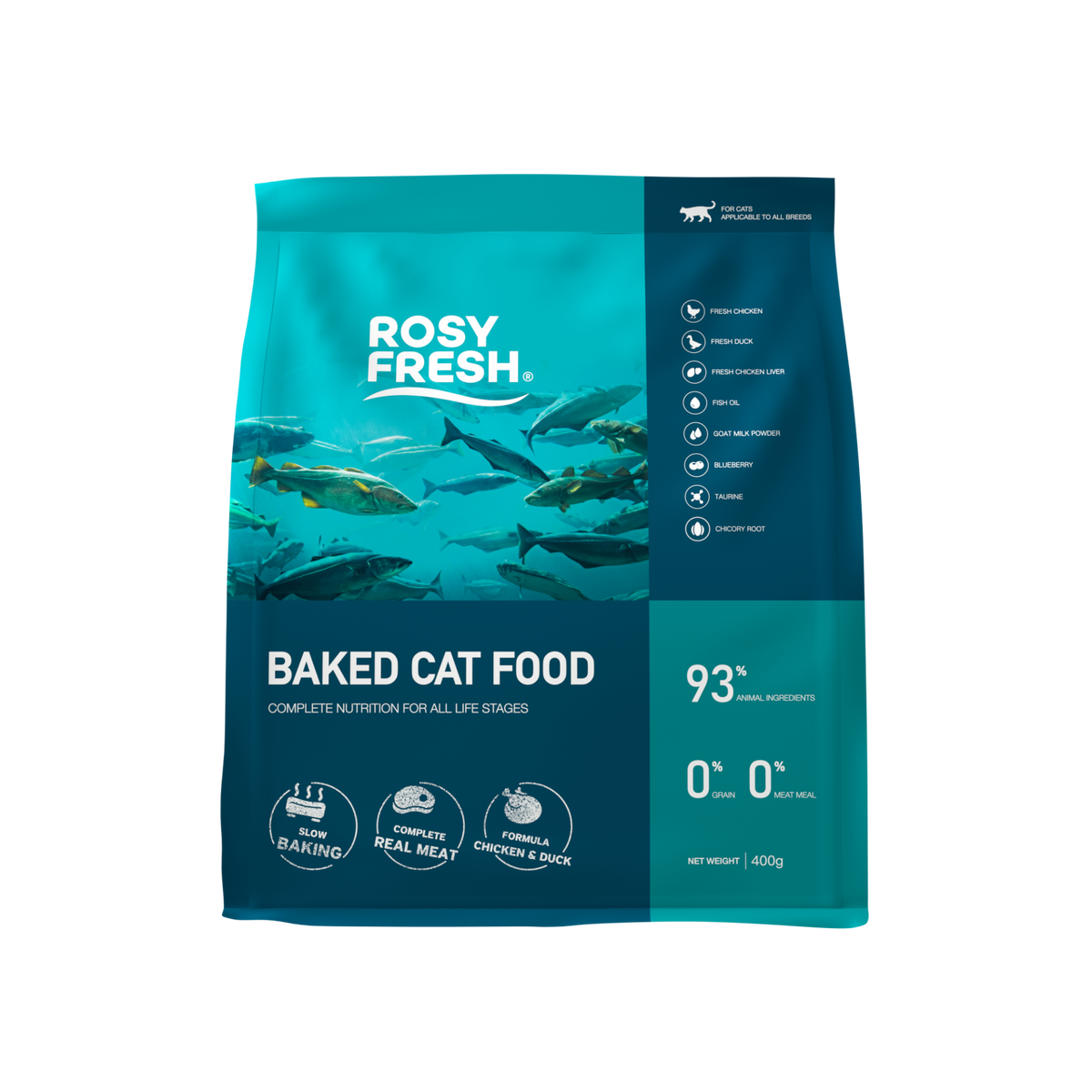 Rosy Fresh Baked Cat Food for All Life Stages - Chicken & Duck Formula